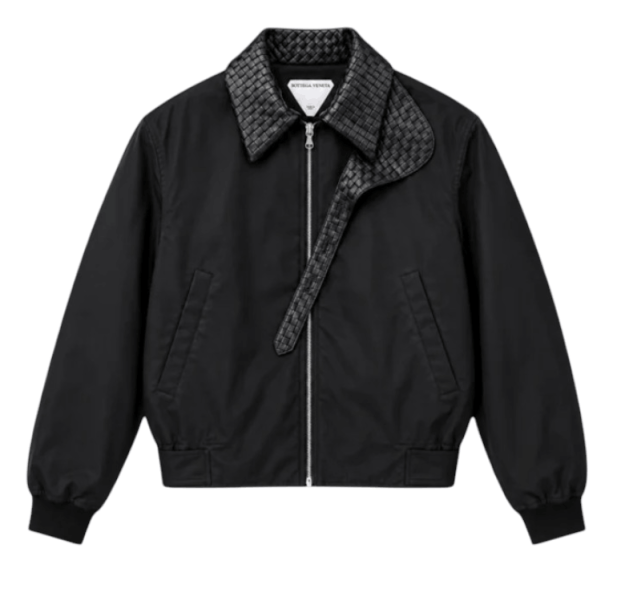 Bottega Veneta Black Nylon Blend Bomber Jacket