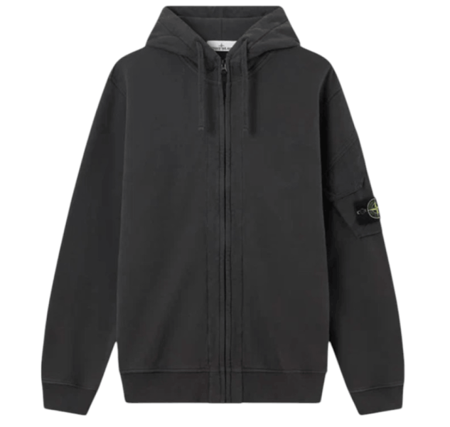 Brushed Organic Cotton Fleece Zip-Up Hooded Sweatshirt 