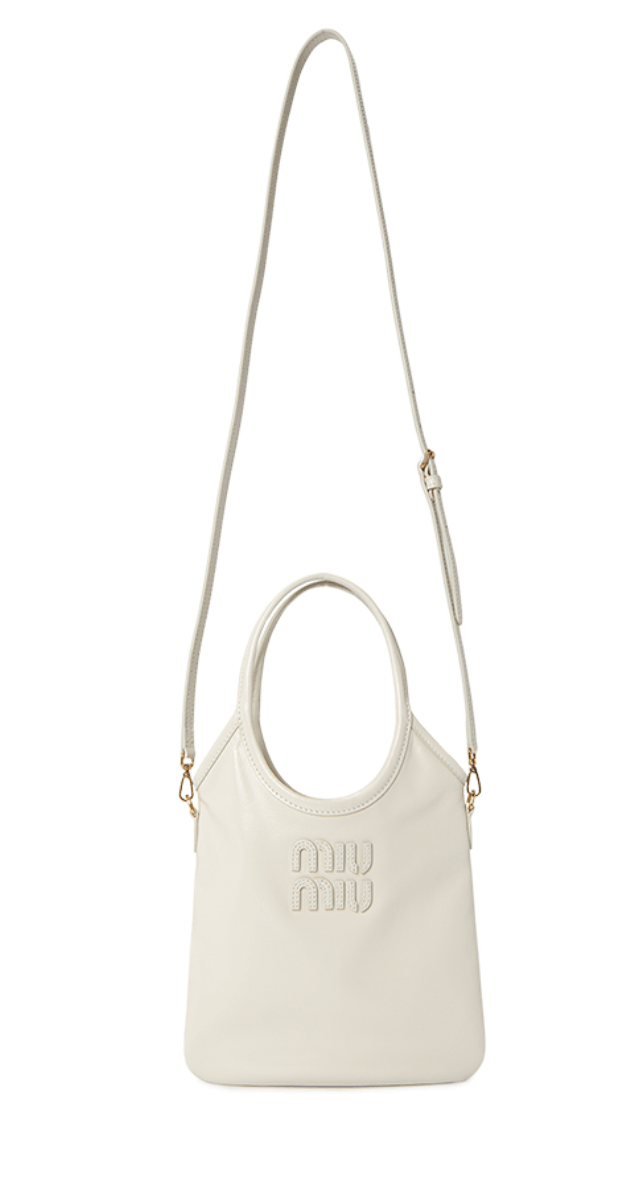 Miu Miu Ivy Leather Handbag White