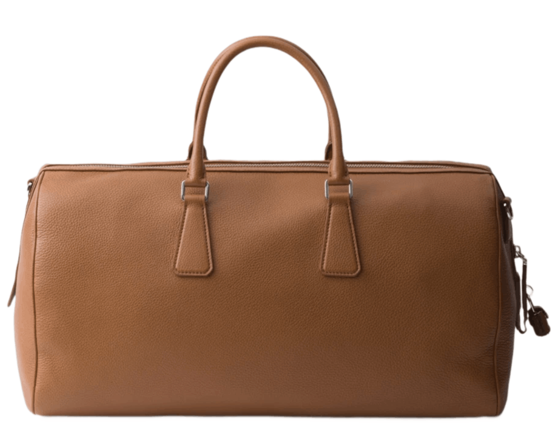 Prada Leather Duffel Bag Cognac