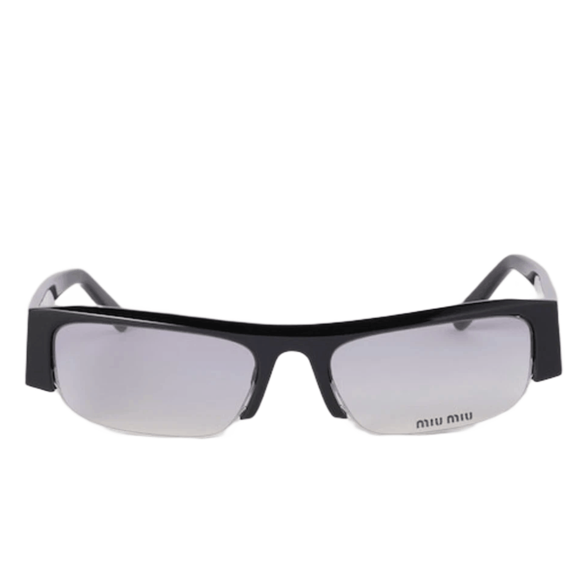 (W) Miu Miu Runway Sunglasses Light Sky Gradient Crystal Lens Black