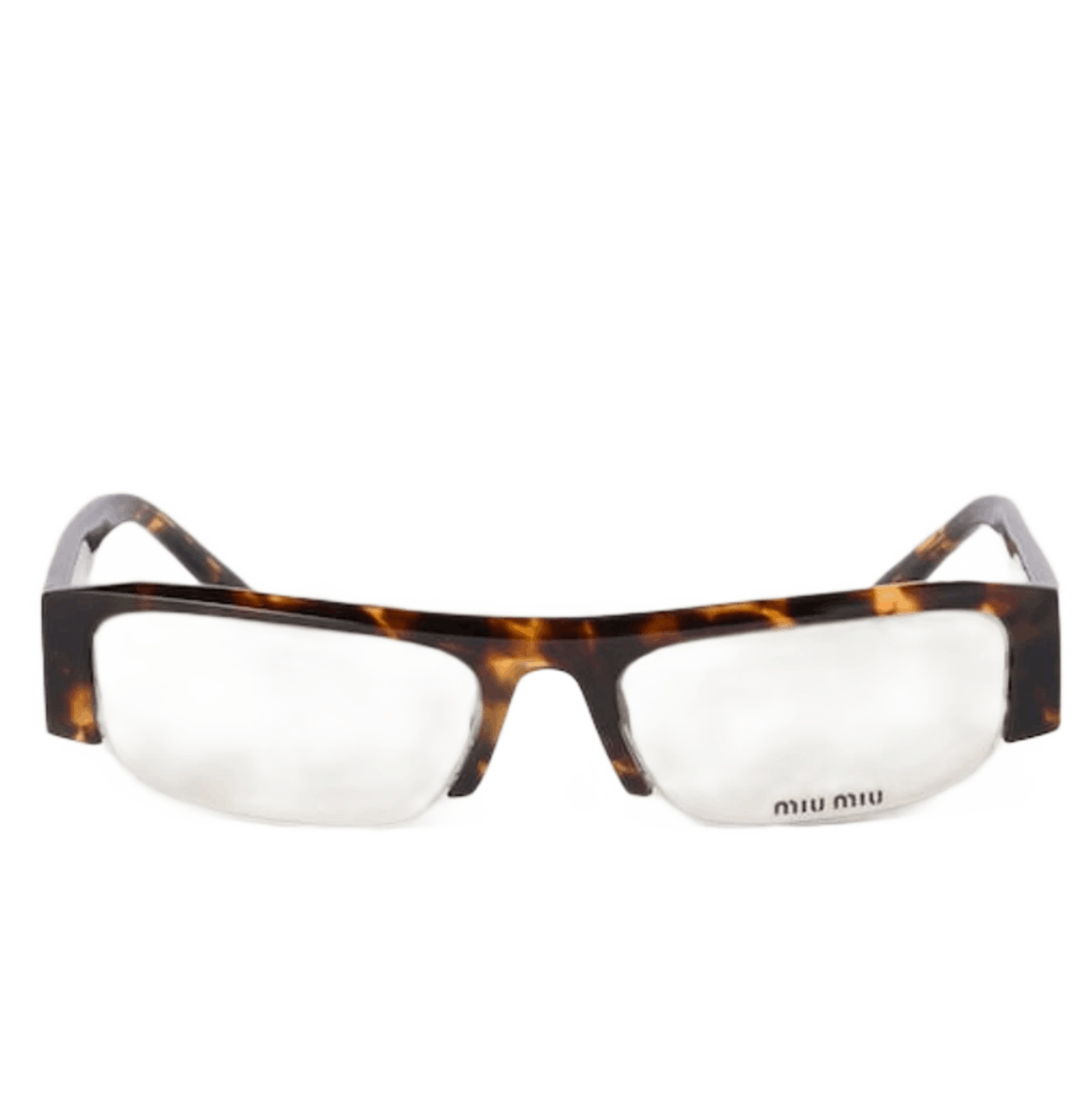 (W) Miu Miu Runway Sunglasses Blu-ray Clear Lens Honey Tottershell