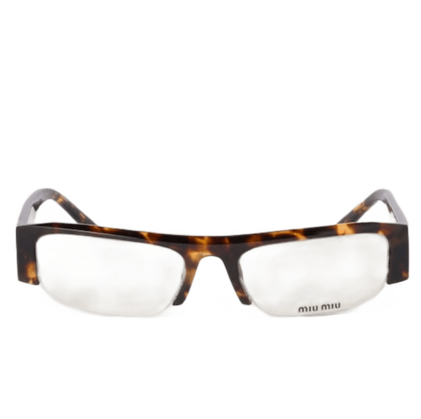 (W) Miu Miu Runway Sunglasses Blu-ray Clear Lens Honey Tottershell