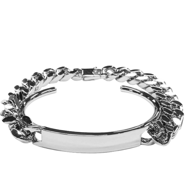 MM6 Maison Margiela Logo Cuff Bracelet Silver
