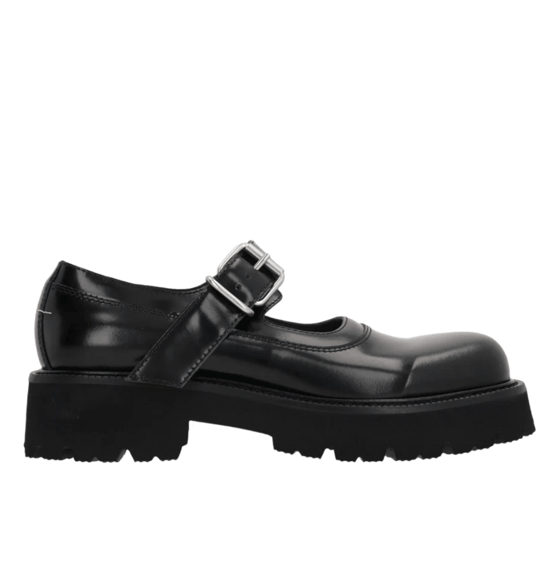 (W) MM6 Maison Margiela Mary Jane Ballerinas in Shiny Leather Black