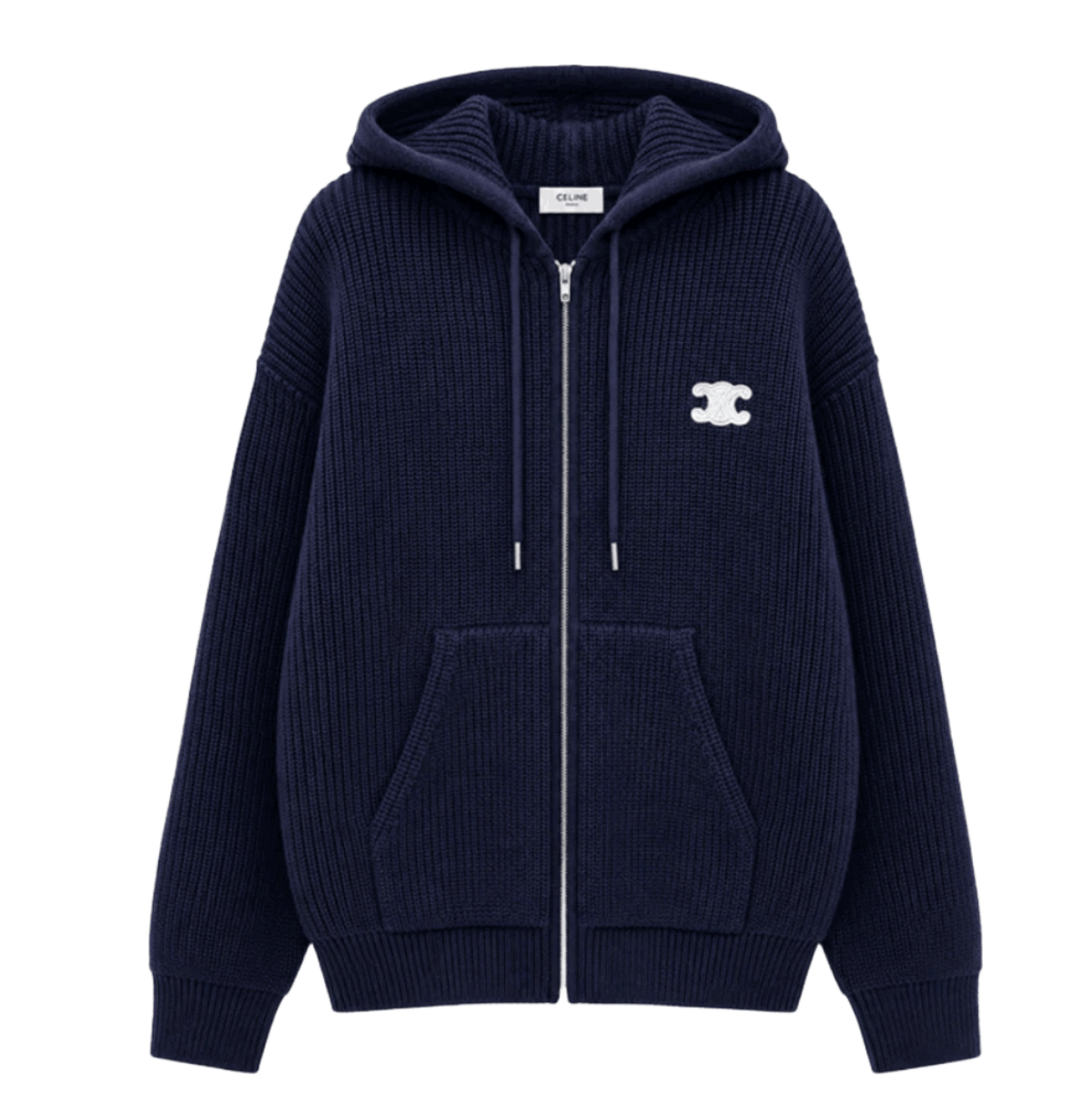 Celine Lana Con Cappuccio Cardigan Navy