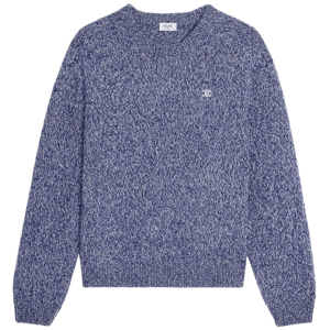 Celine Wool Cashmere Triomphe Crewneck Sweater Blue White