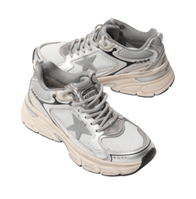  Men's Lightstar in gray mesh and silver nappa leather with gray