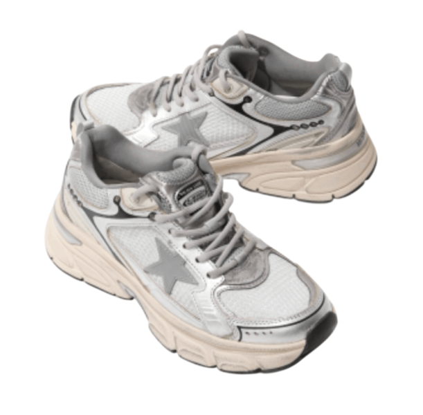  Men's Lightstar in gray mesh and silver nappa leather with gray