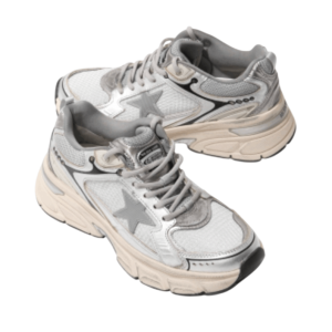  Men's Lightstar in gray mesh and silver nappa leather with gray
