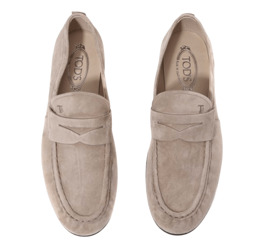 Tod's Shirring Toe Suede Loafers Brown
