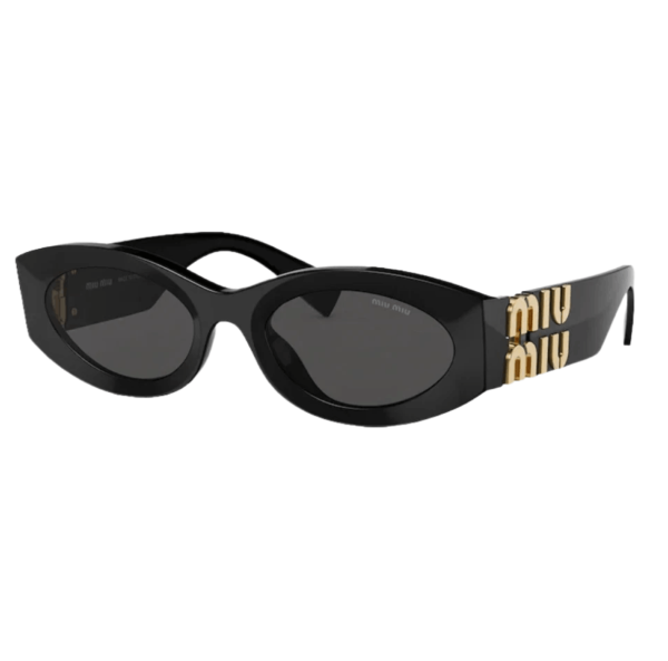 (W) Miu Miu Glimpse Sunglasses Slate Grey Lenses Black Acetate