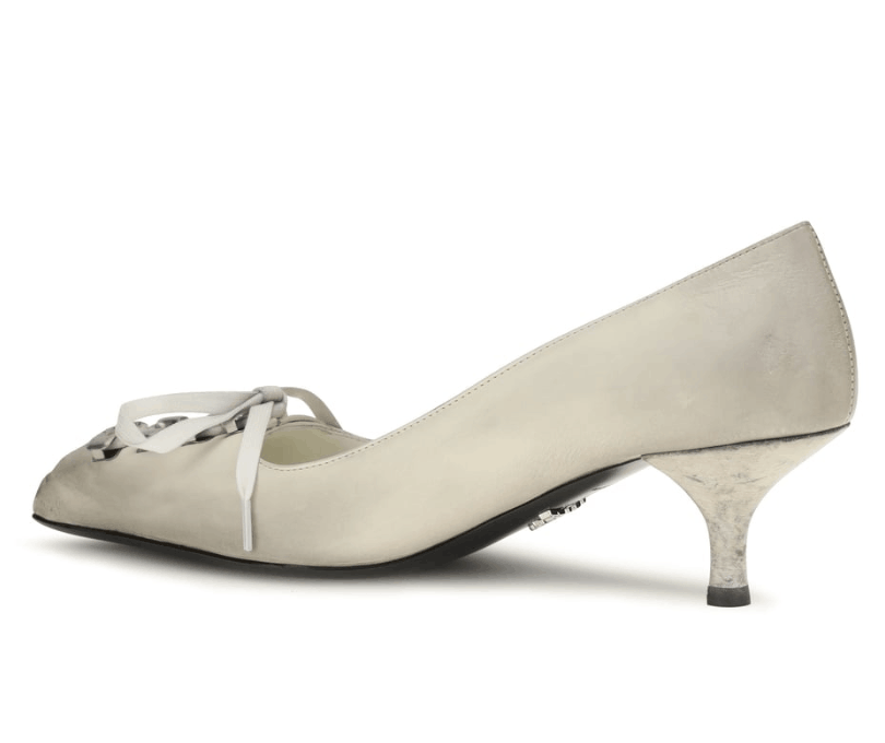 Prada Lace-Up Kitten Heeled Pumps