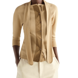 ASCOT T-SHIRT IN LINEN AND COTTON RIBBED JERSEY L