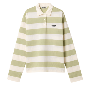 Pale Rose/agave Striped Jersey Polo Shirt