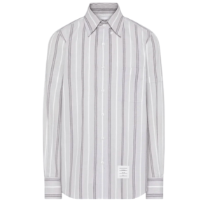 MADRAS COTTON REPP STRIPE SHIRT WITH ARMBANDS