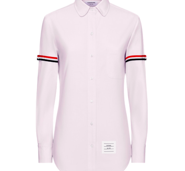 OXFORD ARMBAND CLASSIC ROUND COLLAR SHIRT - PINK