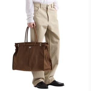 Prada Bonnie nubuck leather tote bag - Cocoa Brown