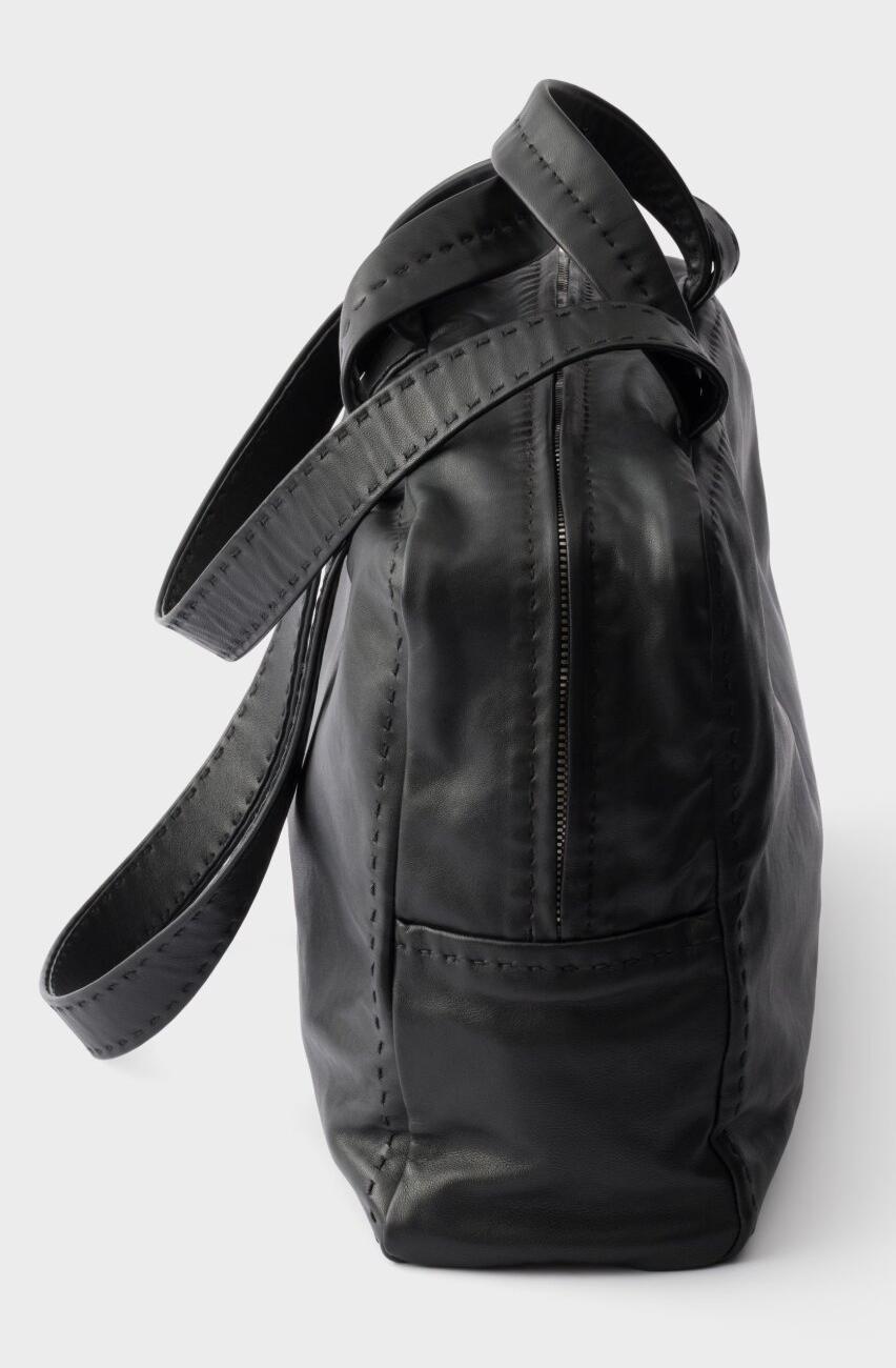 Nappa leather work bag - Black