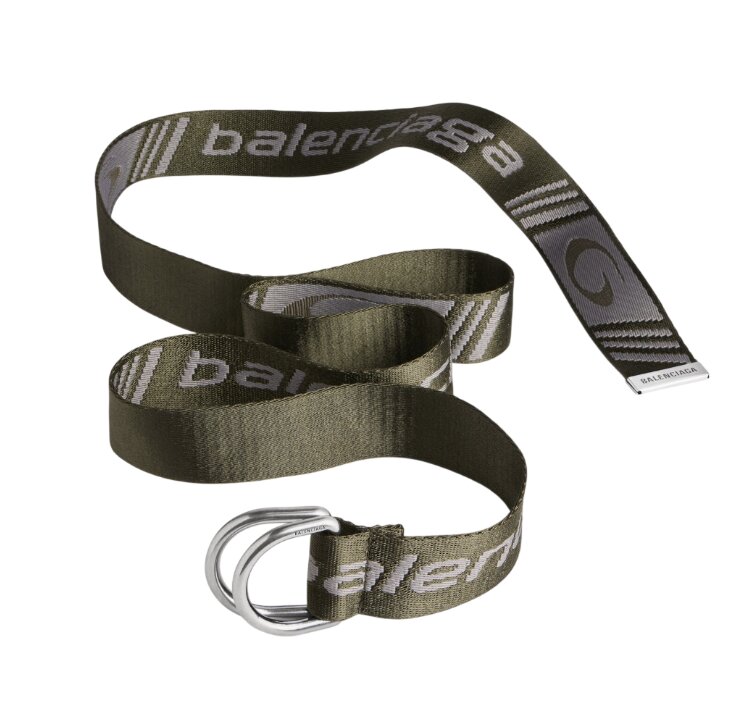 D Ring Belt in Khaki/grey