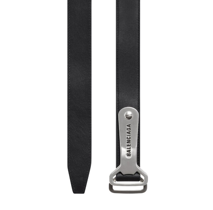 Bottle Opener D Ring Belt in Black