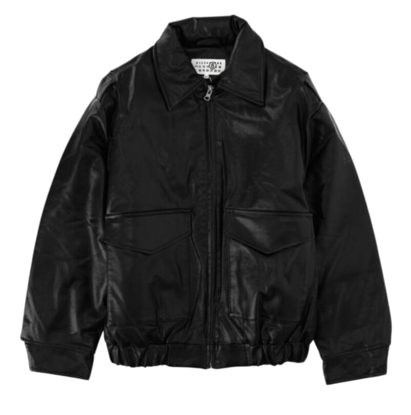MM6 Maison Margiela logo-print Biker Jacket 