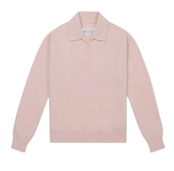 (W) Maison Margiela Polo Knit Top Pale Pink