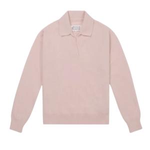 (W) Maison Margiela Polo Knit Top Pale Pink