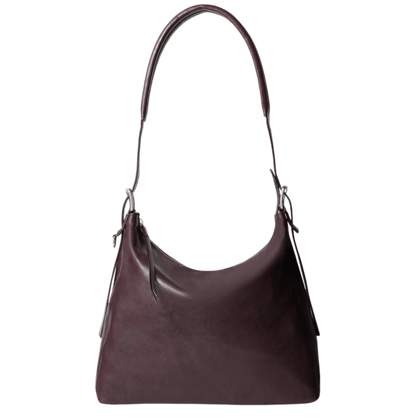 SMALL BELTED HOBO BAG - Paper Lux Leather - Chianti