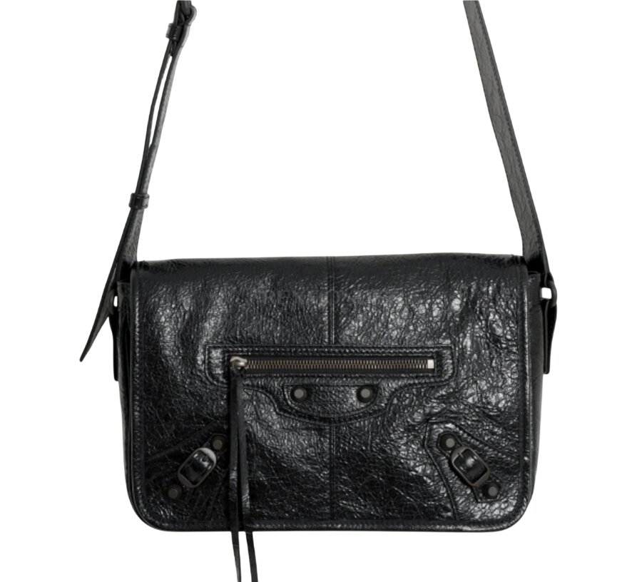 Balenciaga Le City Flap Messenger Bag Small Black