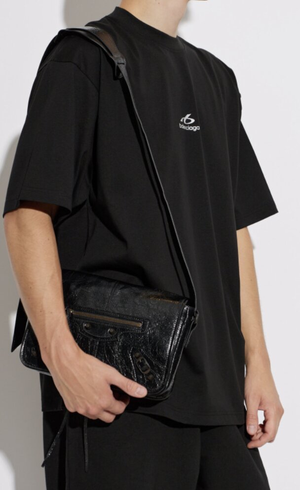 Balenciaga Le City Flap Messenger Bag Small Black