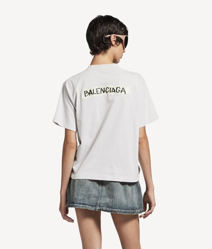Masking Tape Medium Fit T-shirt in Dirty White