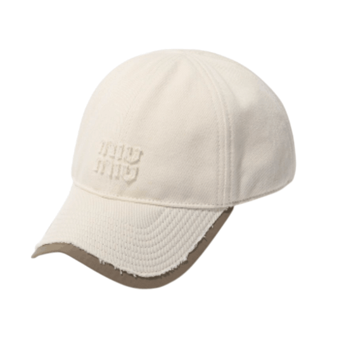 Drill and poplin baseball cap Ecru/Cork
