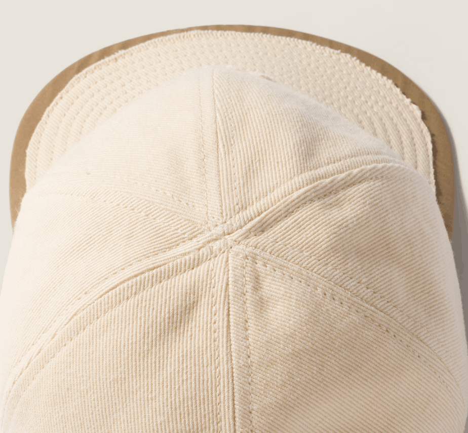 Drill and poplin baseball cap Ecru/Cork