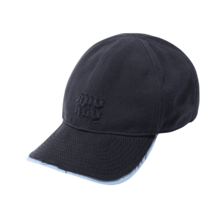 Drill and poplin baseball cap black/blue