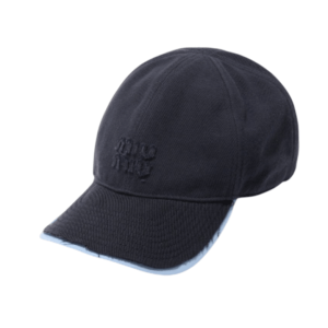 Drill and poplin baseball cap black/blue