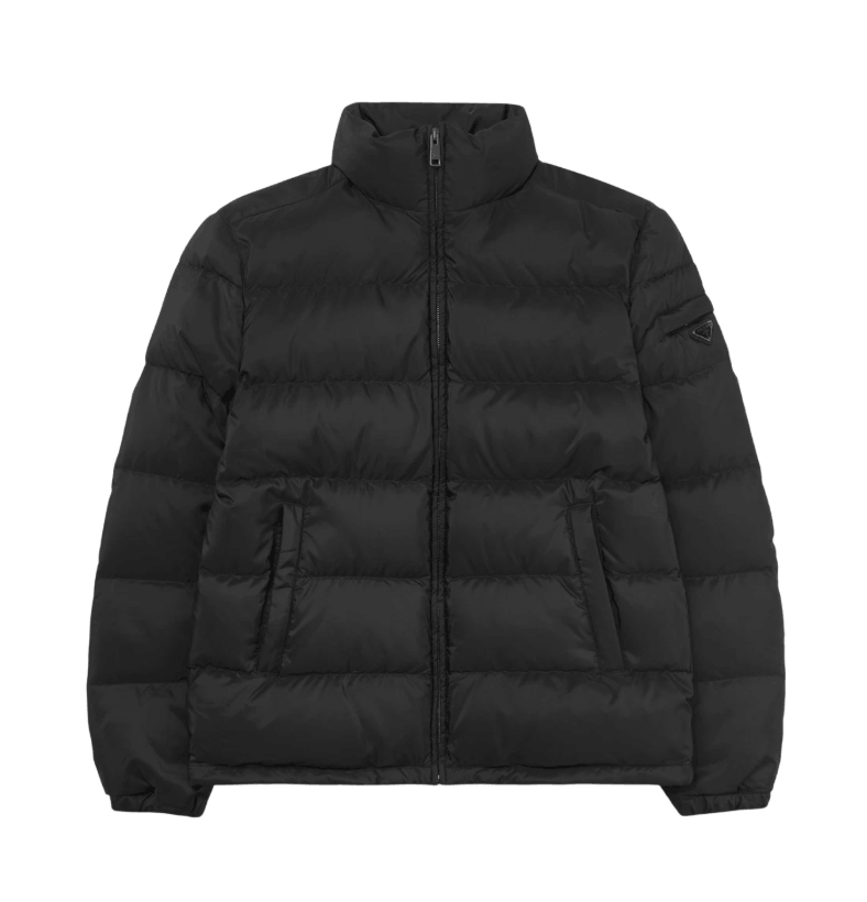 Prada Triangle Logo Down Jacket Black