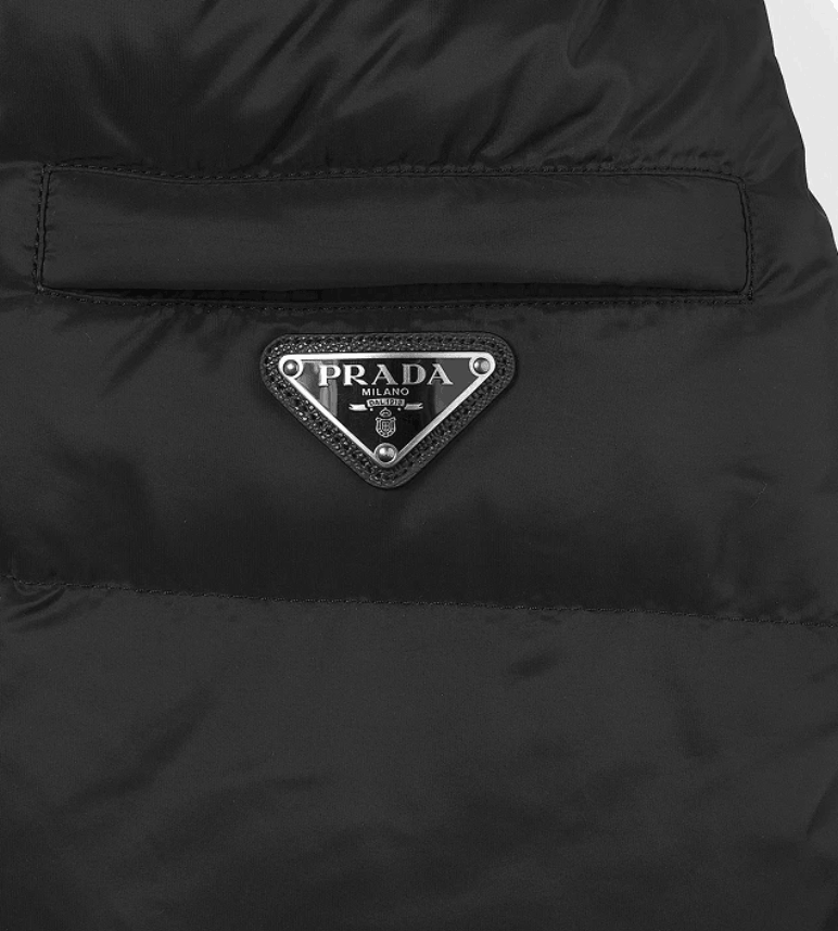 Prada Triangle Logo Down Jacket Black