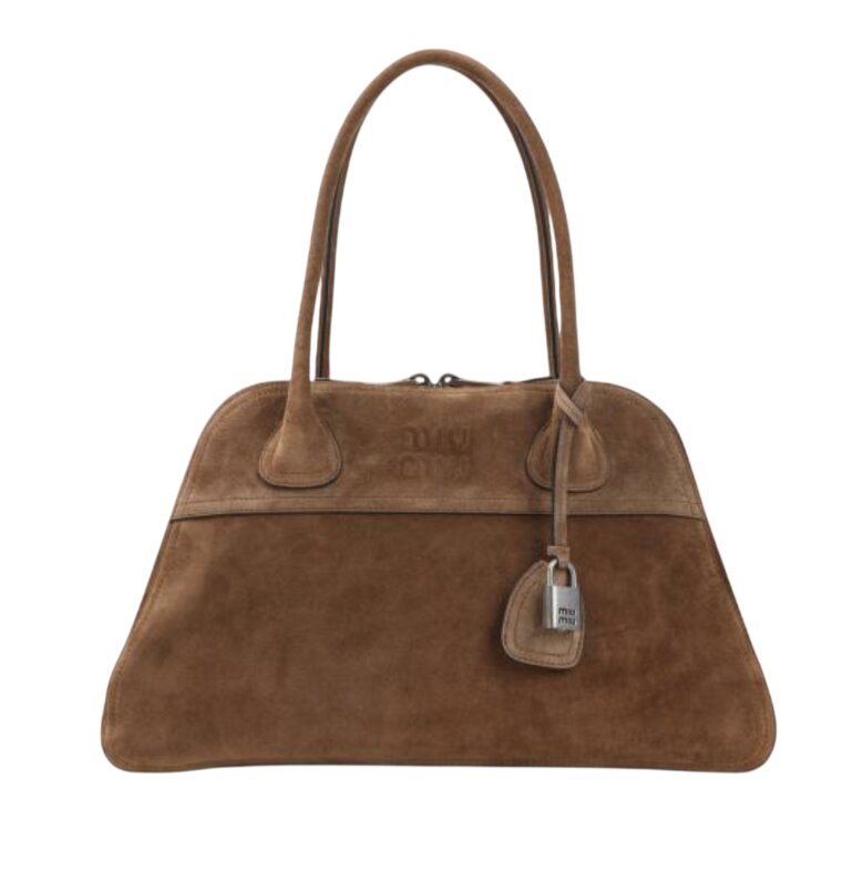 Medium Vivant bag in cocoa suede leather