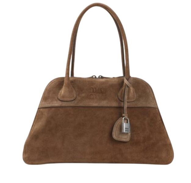 Medium Vivant bag in cocoa suede leather