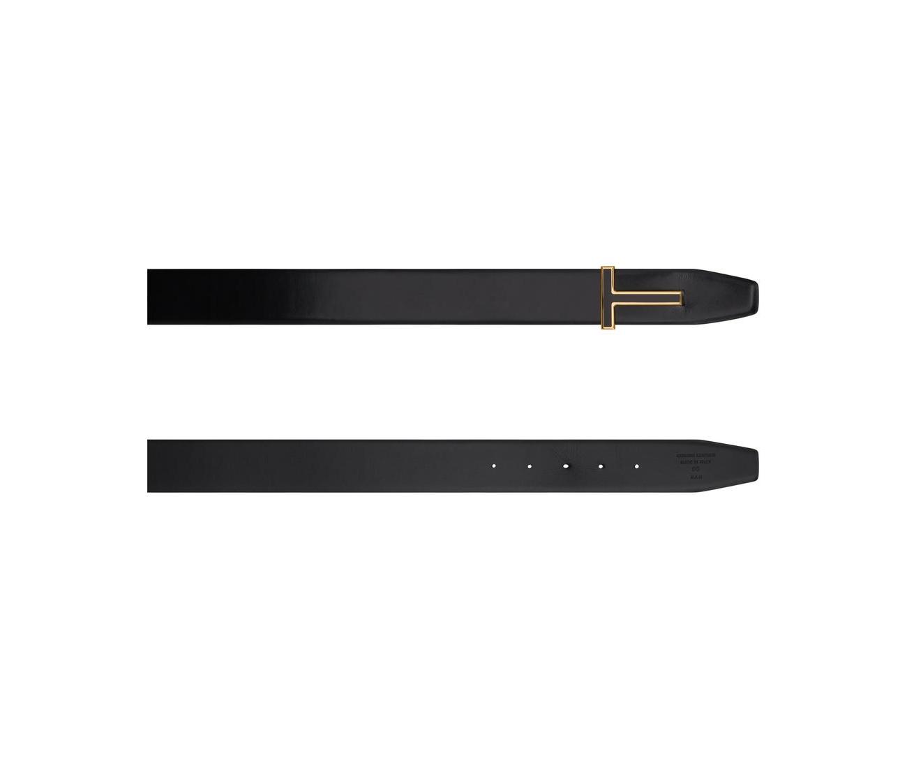 SMOOTH LEATHER ENAMEL INSERT T BELT