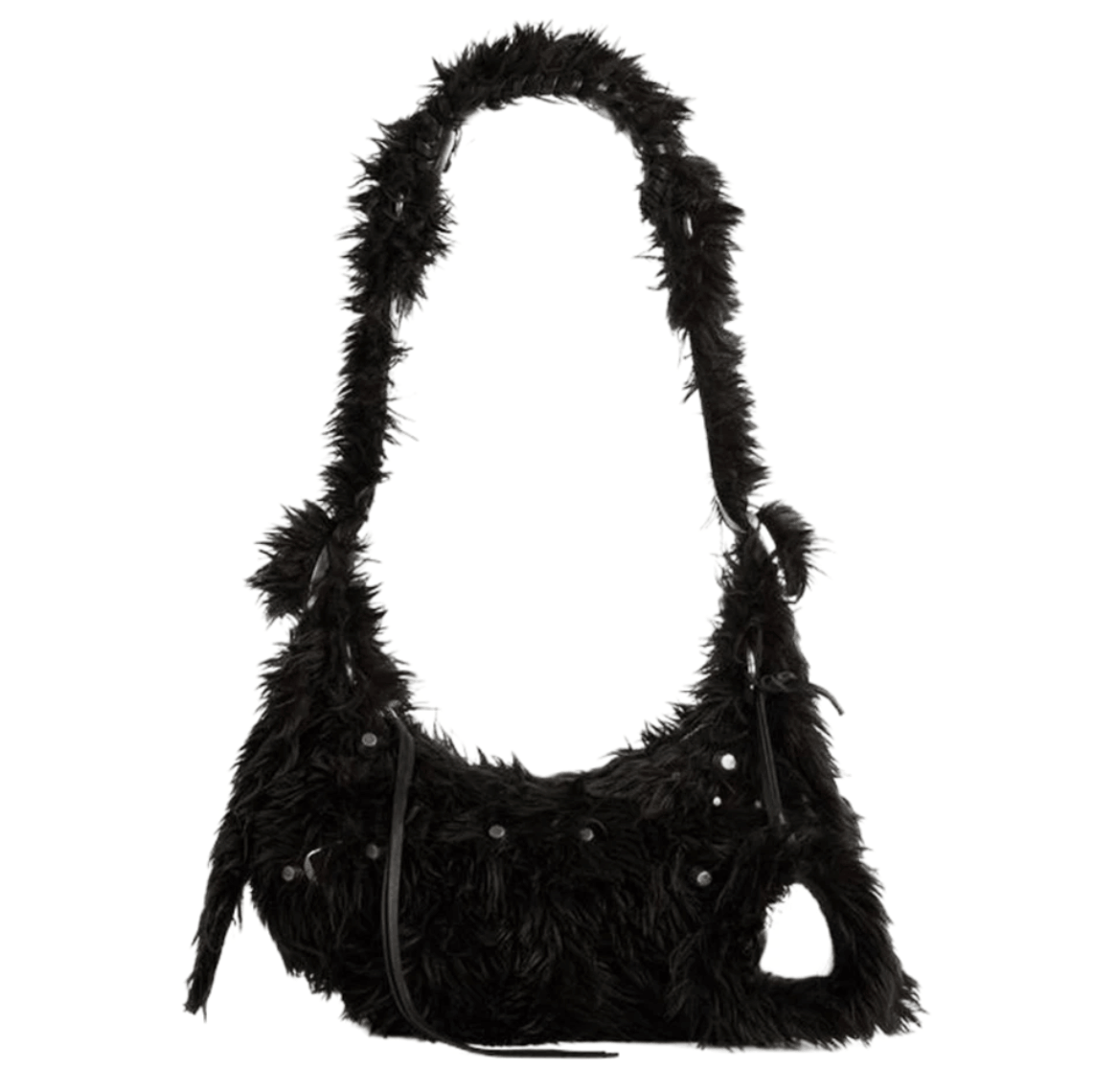 Balenciaga Le Cagole XS Shoulder Bag Fake Fur Black