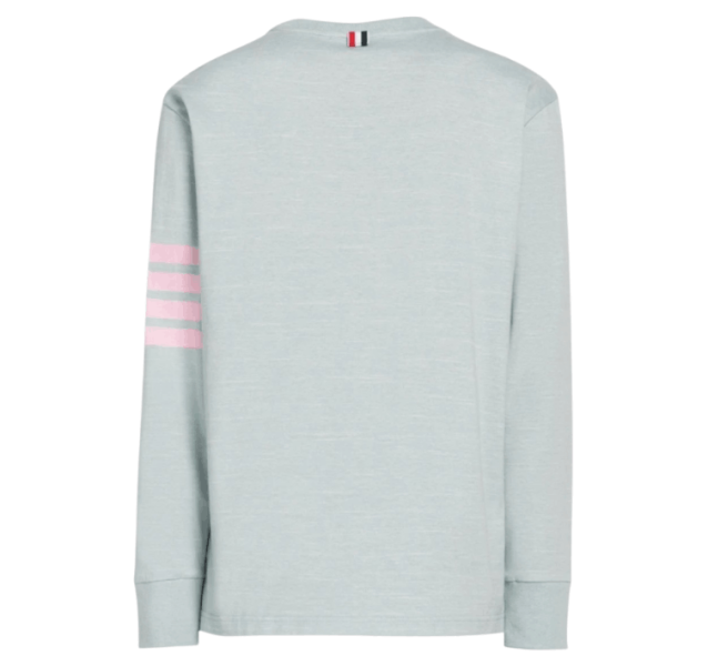 Thom Browne Jersey 4-Bar Long Sleeve Rugby T-Shirt Blue