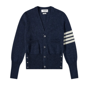 Thom Browne Shetland 4-Bar Classic Cardigan Navy Blue