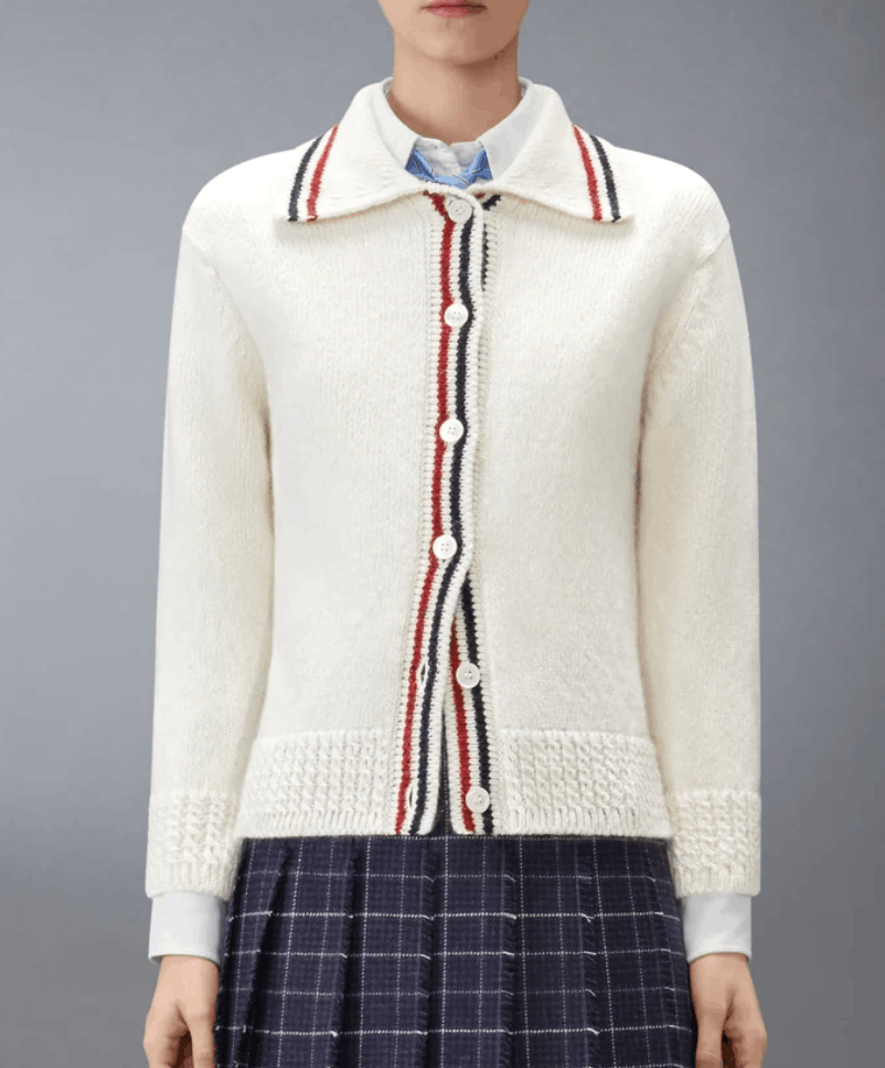 Donegal Rwb Stripe Hector Pointelle Cardigan