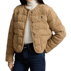 Polo Ralph Lauren cable-knit Bomber Jacket Brown 