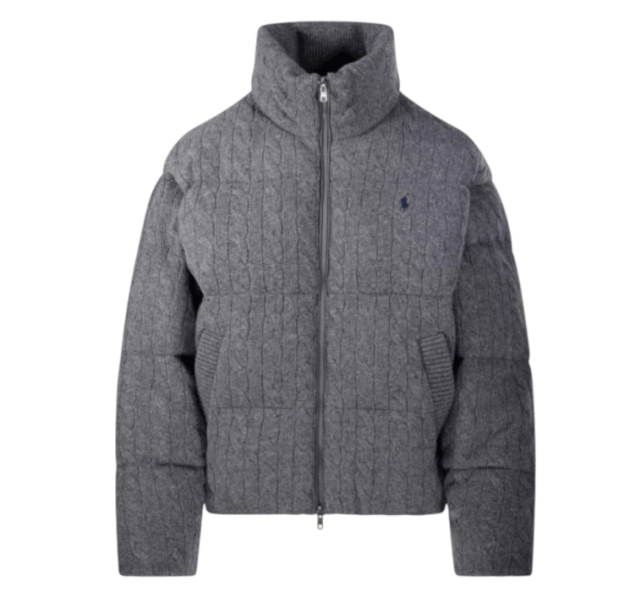 Polo Ralph Lauren Quilted Cable-Knit Jacket - Grey 