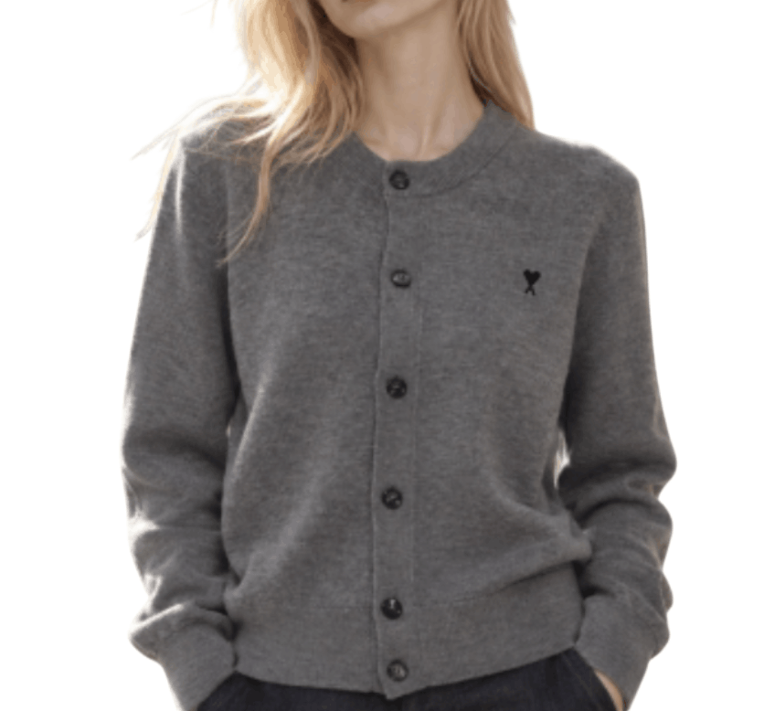 Grey Wool cardigan Ami FKC361 001 A336