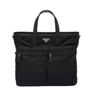Re-Nylon and Saffiano leather tote bag