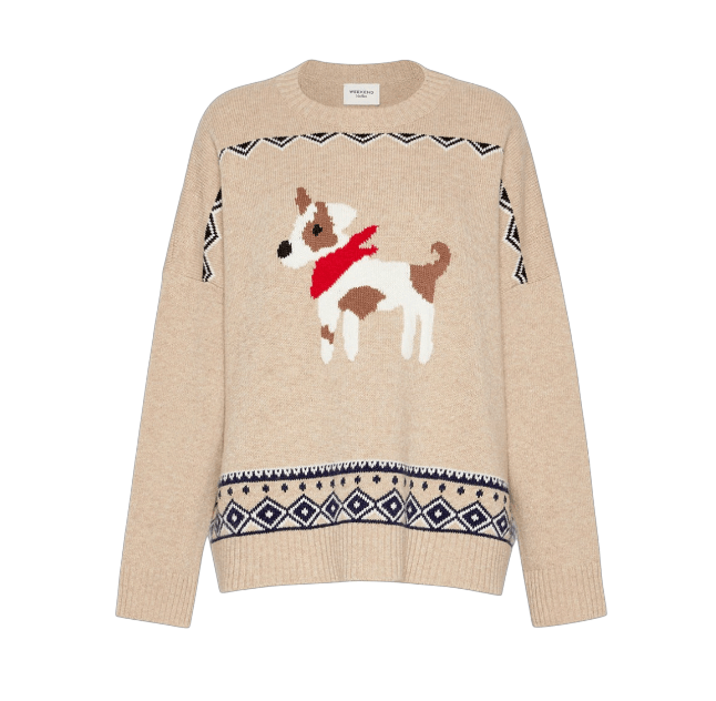 Weekend MaxMara Brown Pavidi Dog Knit Jumper